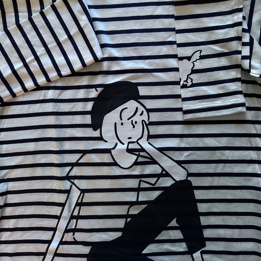 Petit Bateau Black and White Striped Shirt Medium - Picture 11 of 11